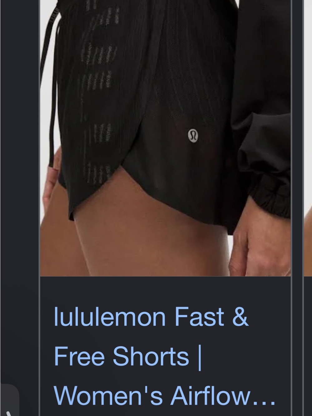 lululemon black lightweight running shorts with logo